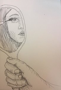 206x300 mirror reflection drawings - Mirror Reflection Drawing