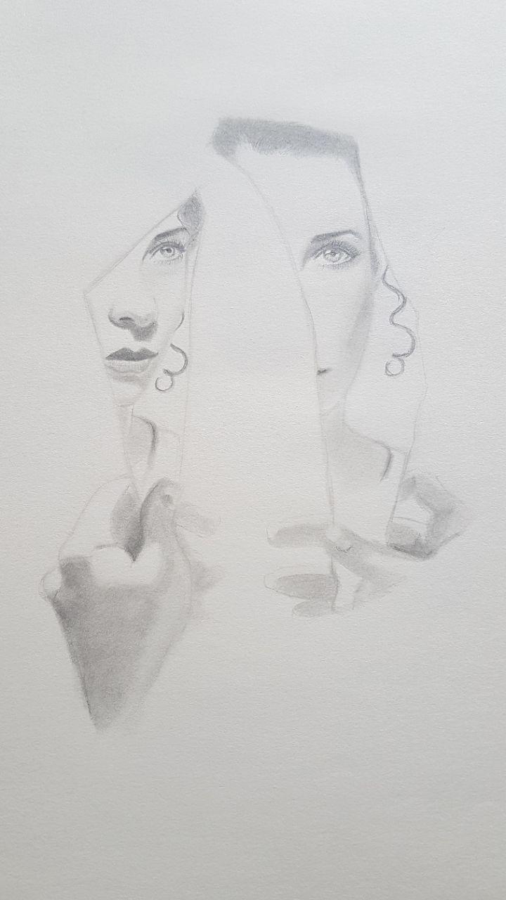 720x1280 my pencil sketch of the broken mirror reflection of a woman steemit - Mirror Reflection Drawing