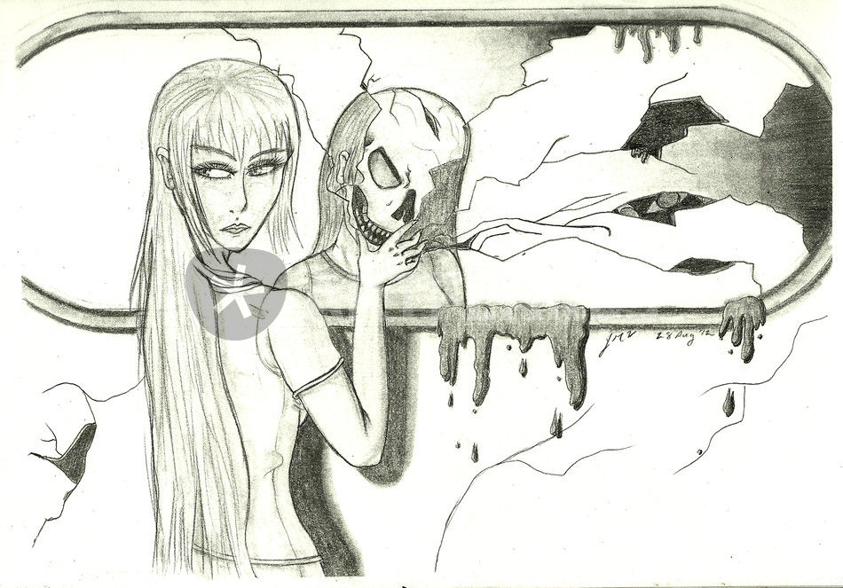 950x663 truth in the shattered mirror drawing art prints and posters - Mirror Reflection Drawing