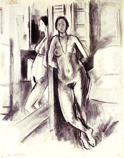 425x542 hermann max pechstein - Mirror Reflection Drawing