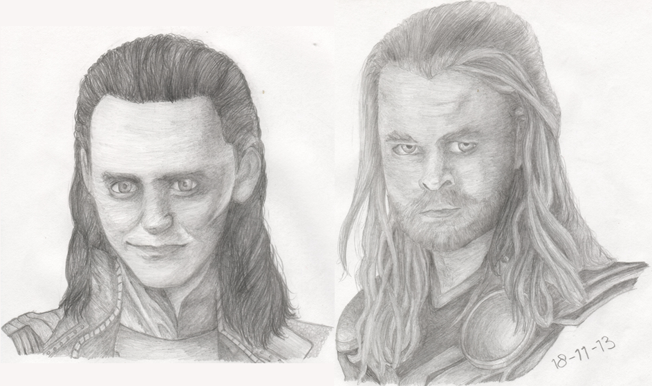 943x559 Mischief And Thunder, Pencil Drawing - Mischief Drawing