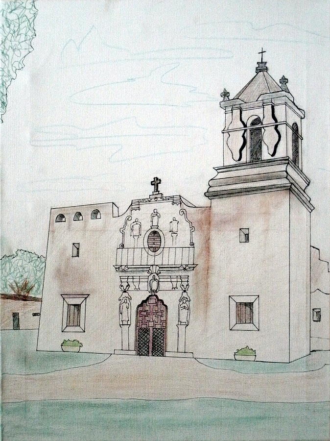 674x900 mission san jose drawing - Mission Drawing