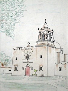 225x300 mission san jose drawing - Mission Drawing