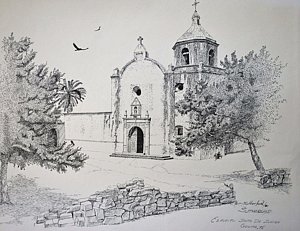 300x231 spanish mission drawings fine art america - Mission Drawing
