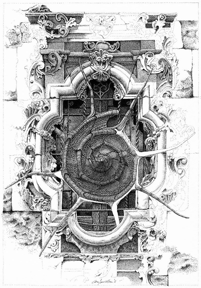 794x1138 spanish mission stipple drawing pen and ink black and white etsy - Mission Drawing