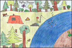 252x169 big river art contest - Mississippi River Drawing