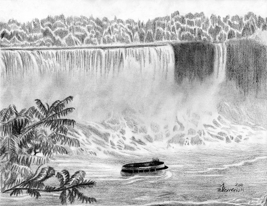 900x694 niagara falls and the maid of the mist drawing - Mist Drawing