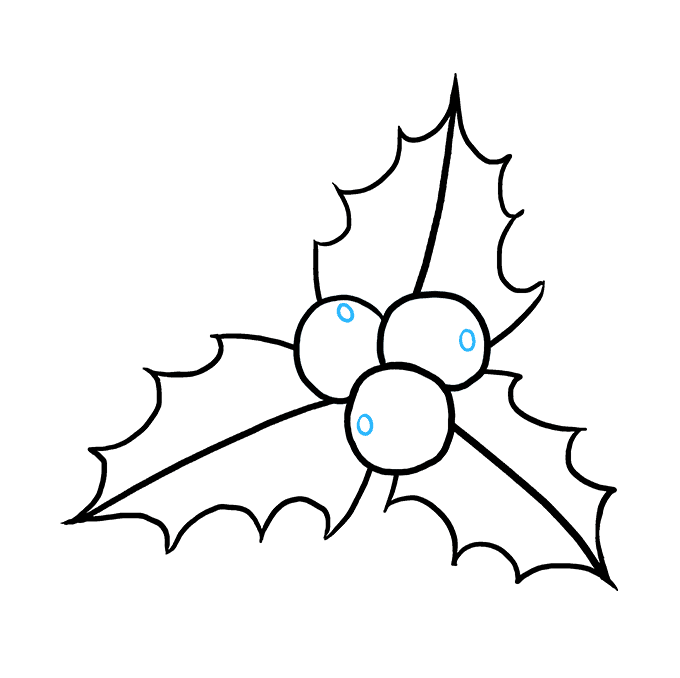 680x678 How To Draw Holly For Christmas - Mistletoe Drawing