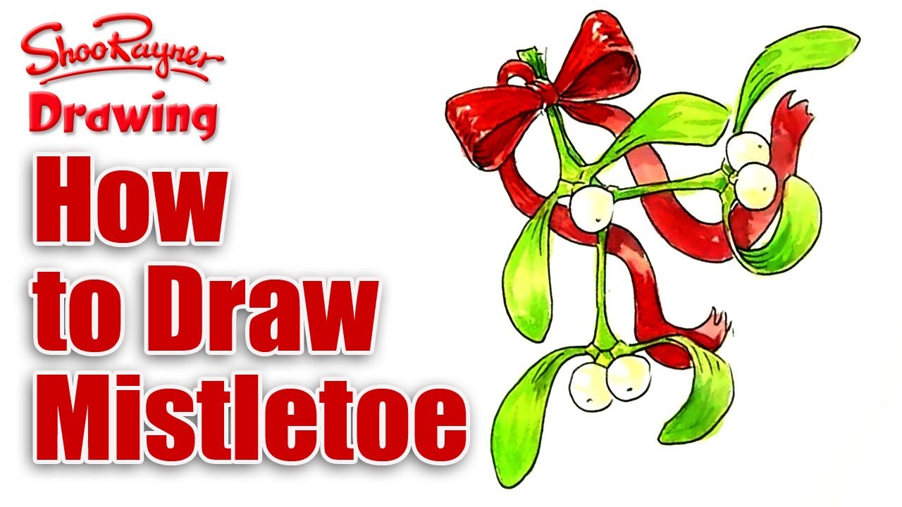 1280x720 how to draw mistletoe for christmas - Mistletoe Drawing