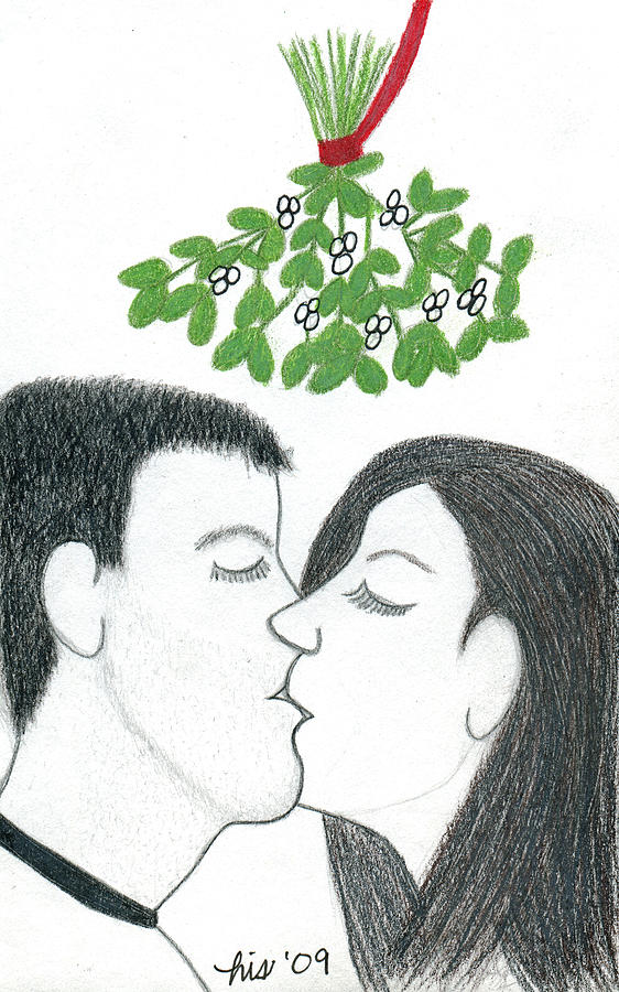 562x900 mistletoe drawing - Mistletoe Drawing