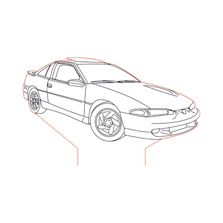 450x450 mitsubishi eclipse illusion lamp plan vector for cnc - Mitsubishi Eclipse Drawing