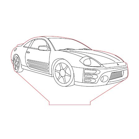 450x450 mitsubishi eclipse illusion lamp plan vector for cnc - Mitsubishi Eclipse Drawing