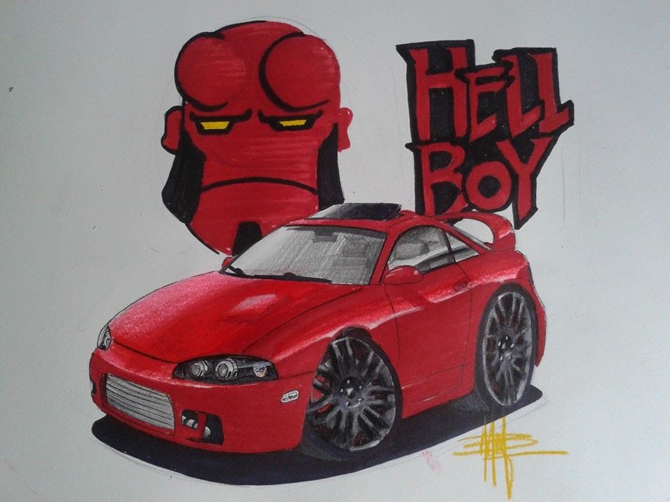 960x720 Sketch Drawing - Mitsubishi Eclipse Drawing