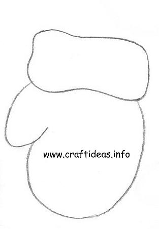 313x450 Free Craft Patterns - Mitten Drawing Pattern
