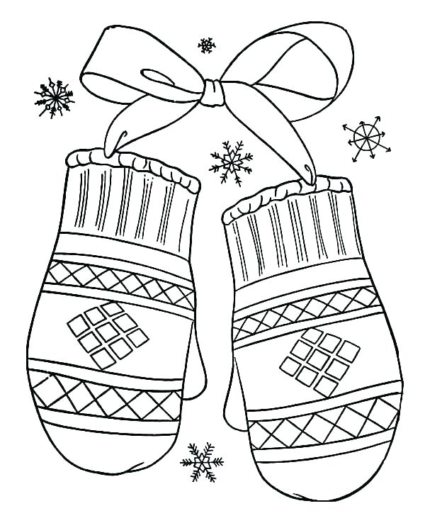 600x738 mitten coloring pattern - Mitten Drawing Pattern