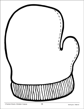 282x365 mitten large pattern printable clip art and images - Mitten Drawing Pattern
