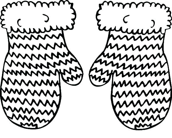 600x481 Mittens Coloring Pictures - Mitten Drawing Pattern