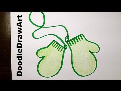 480x360 how to draw cartoon mittens step - Mittens Drawing