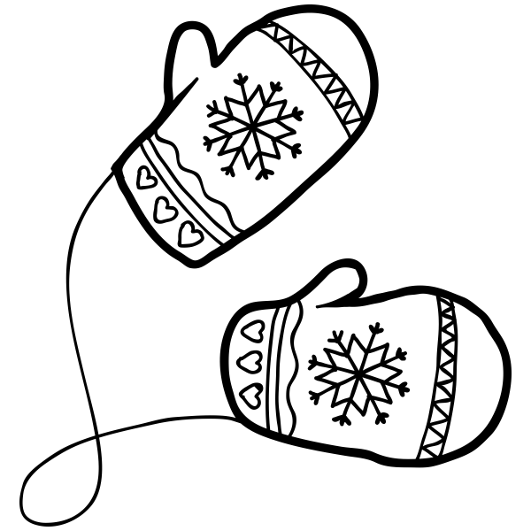 600x600 winter mittens craft stamp - Mittens Drawing