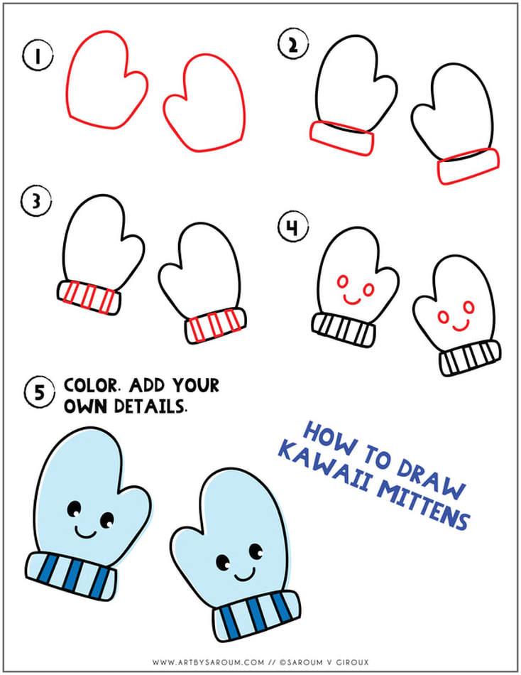 734x950 learning corner - Mittens Drawing