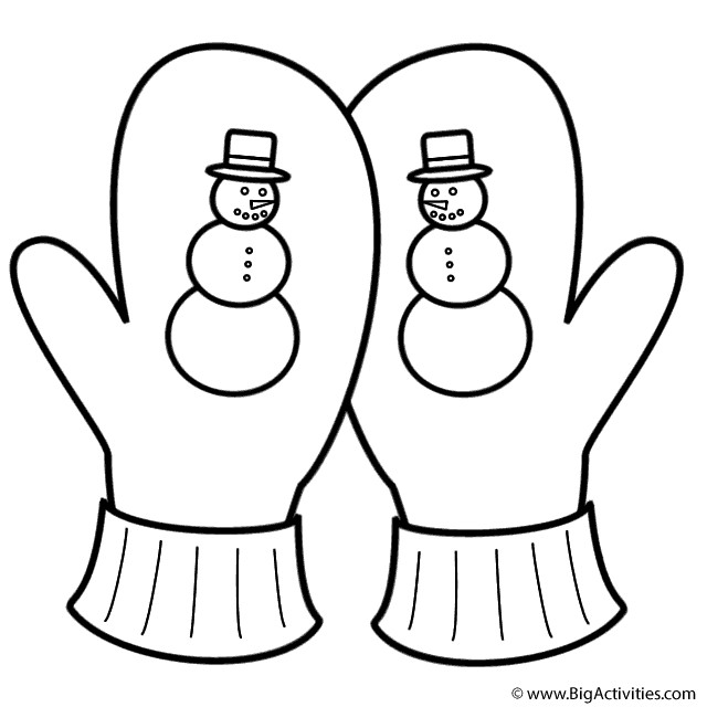 Coloring Pages Of Mittens And Gloves | Panarukan Colors
