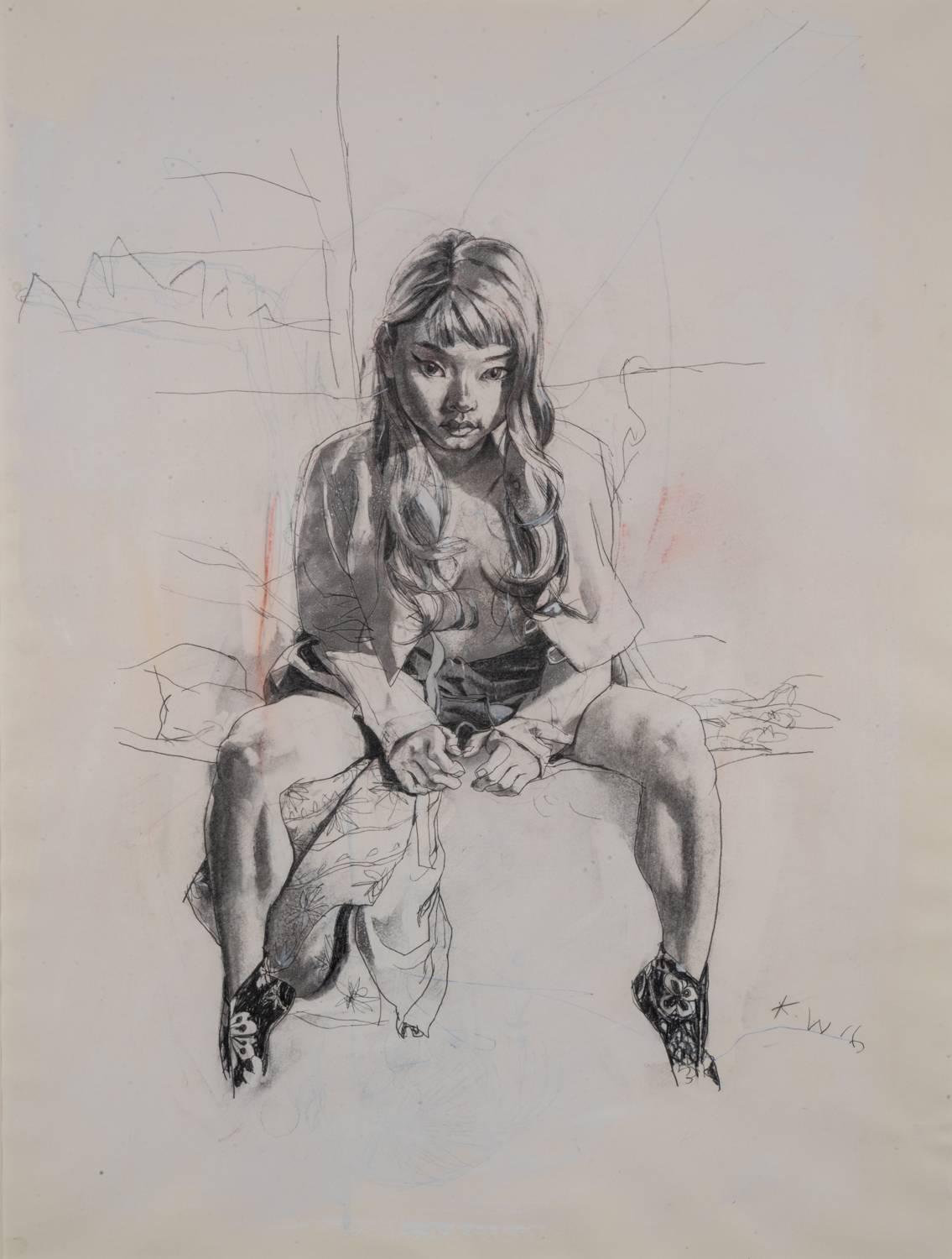 1135x1500 Kent Williams - Mixed Media Drawing