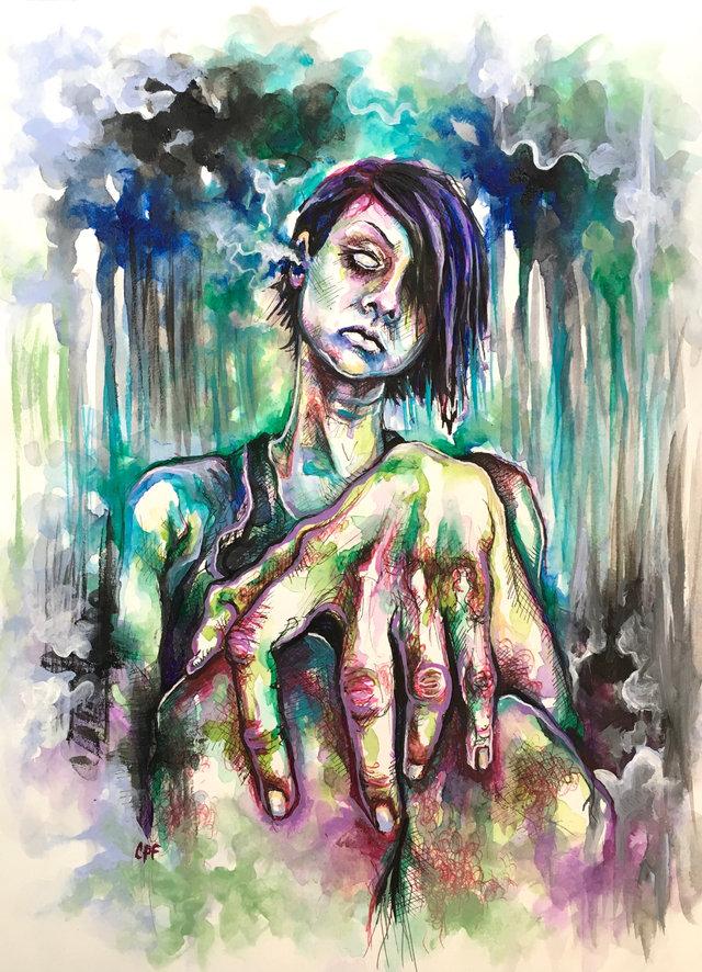 640x886 Hand Made Inkmixed Media Drawing Sktchy - Mixed Media Drawing