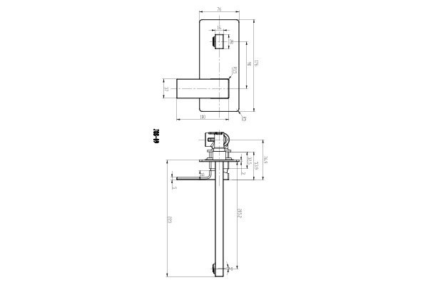 600x400 Joseph Wall Basin Mixer - Mixer Drawing