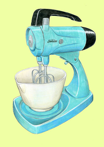 354x500 Retro Mixer - Mixer Drawing