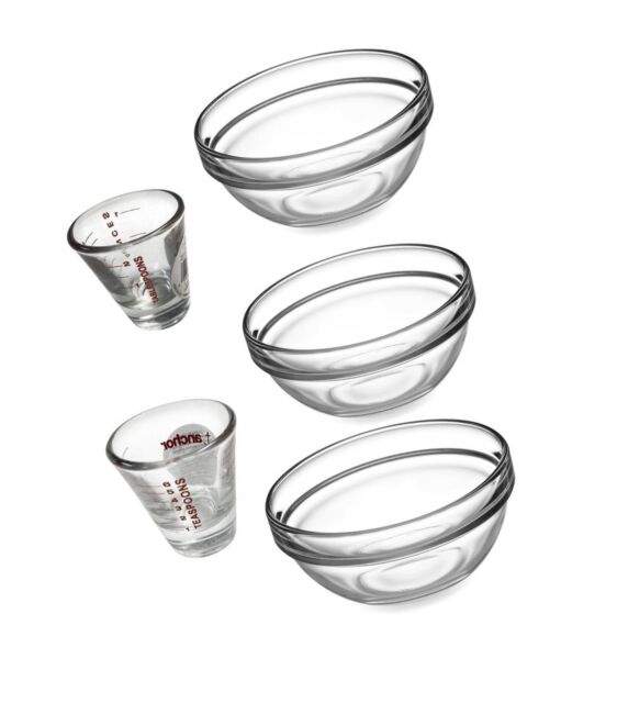 562x640 piece glass mixing bowls and measuring shot glasses - Mixing Bowl Drawing