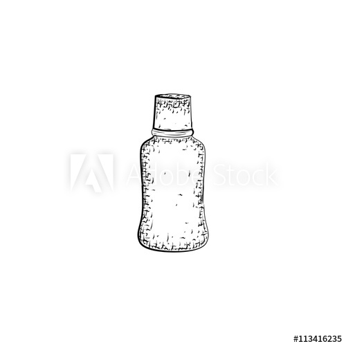 500x500 Hand Drawn Bottle Container For Mixture Or Product For Body Care - Mixture Drawing