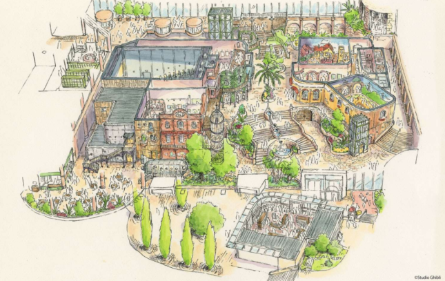 645x407 studio ghibli releases new drawings of its theme park - Miyazaki Drawings