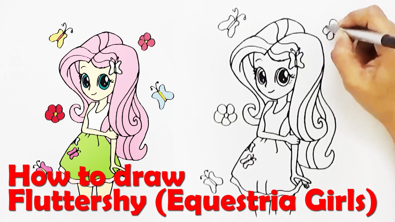 1280x720 how to draw fluttershy from my little pony equestria girls - Mlp Eg Drawing
