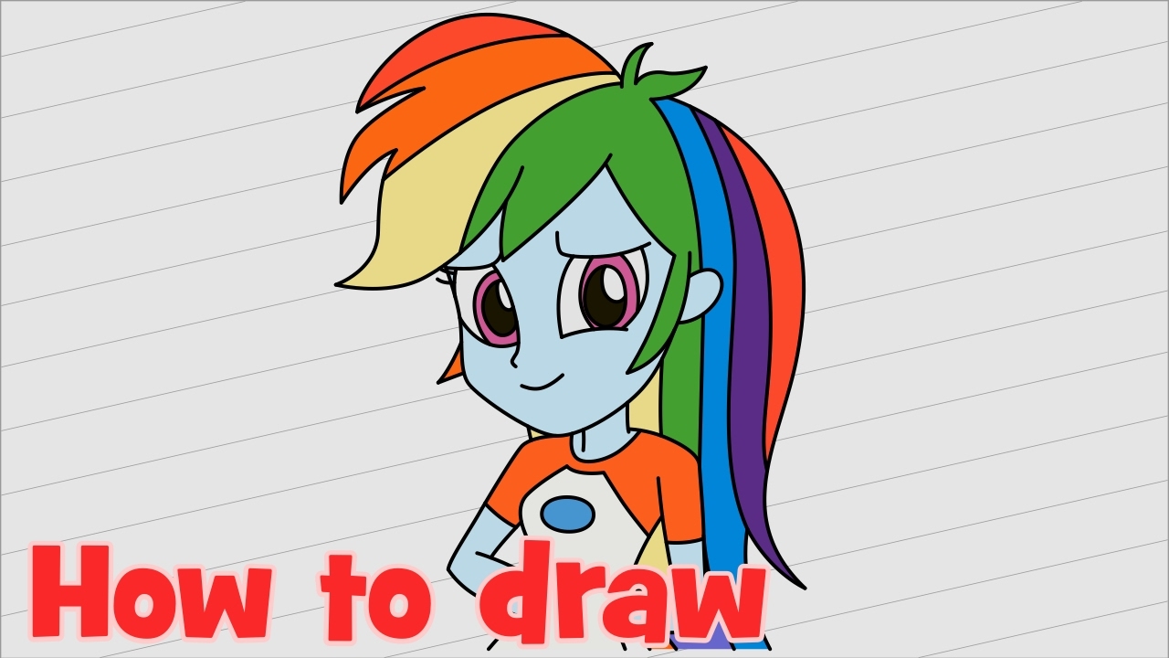 1280x720 how to draw legend of everfree rainbow dash mlp equestria girls - Mlp Rainbow Dash Drawing