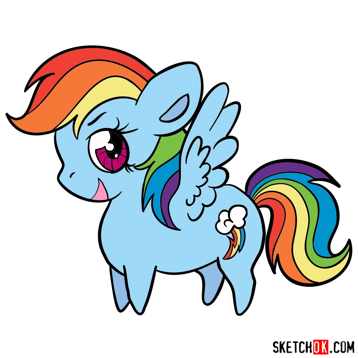 1200x1200 how to draw rainbow dash chibi style mlp - Mlp Rainbow Dash Drawing