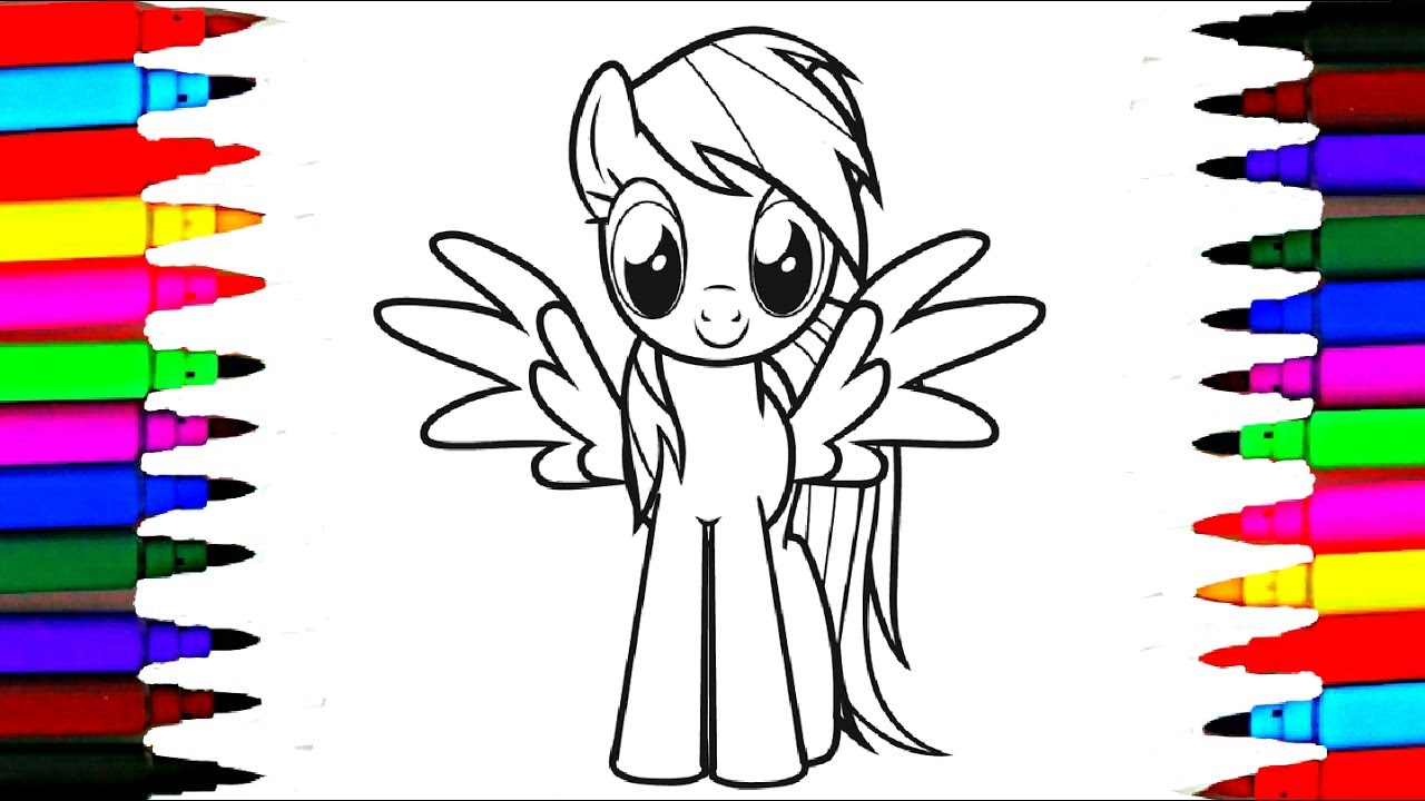 1280x720 learn art how to draw mlp rainbow dash coloring - Mlp Rainbow Dash Drawing