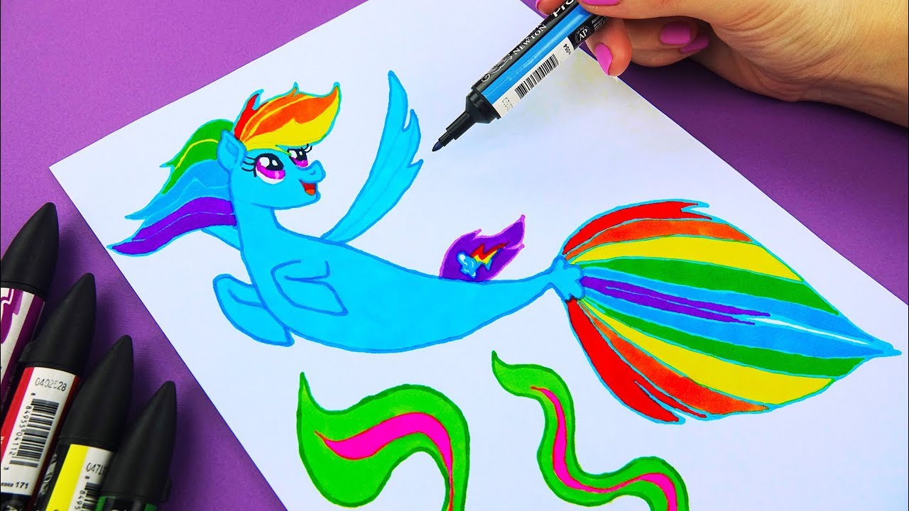 1280x720 rainbow dash sea pony from my little pony movie how to draw - Mlp Rainbow Dash Drawing