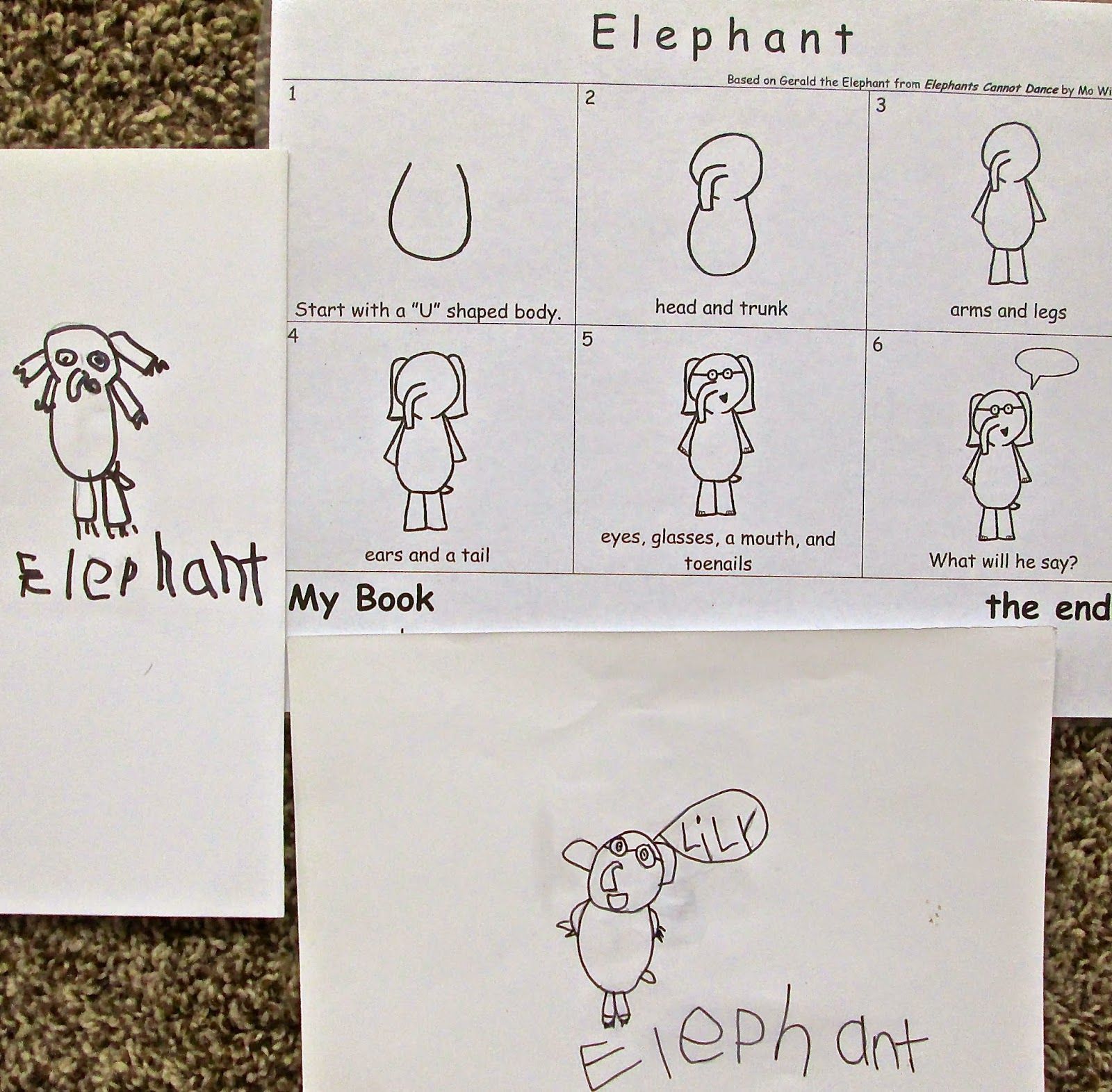 1600x1572 Mrs Garrabrant's Kindergarten We Learned How To Draw Mo Willems - Mo Willems Drawing