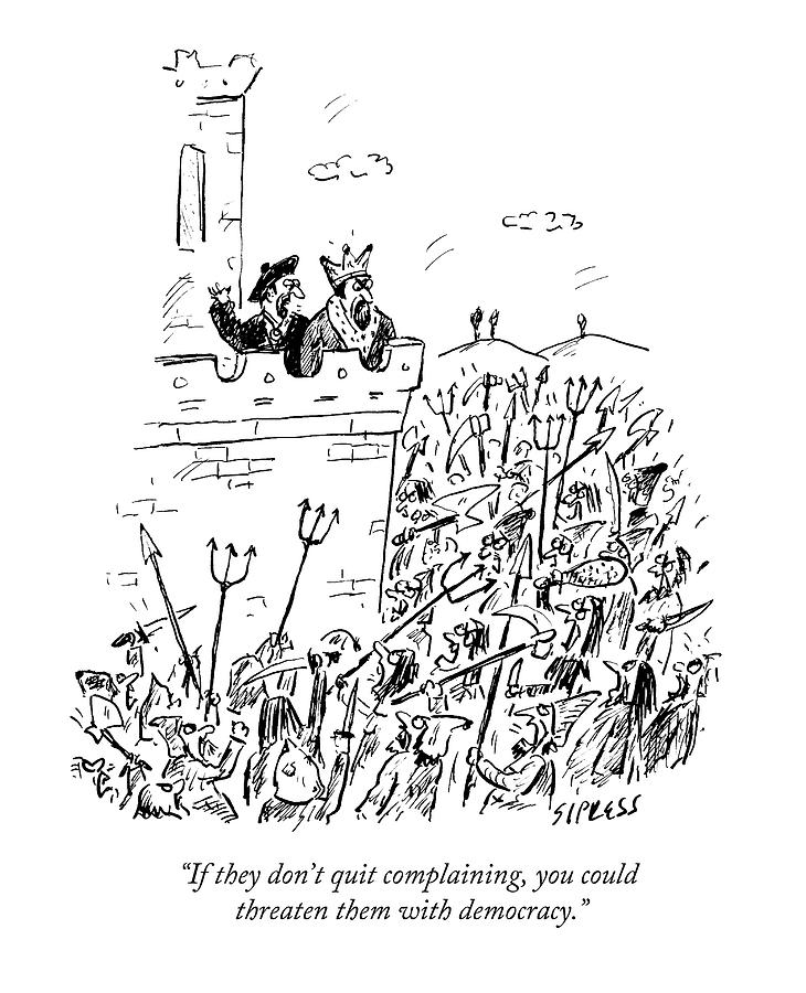 730x900 a king and his advisor overlook an angry mob drawing - Mob Drawing