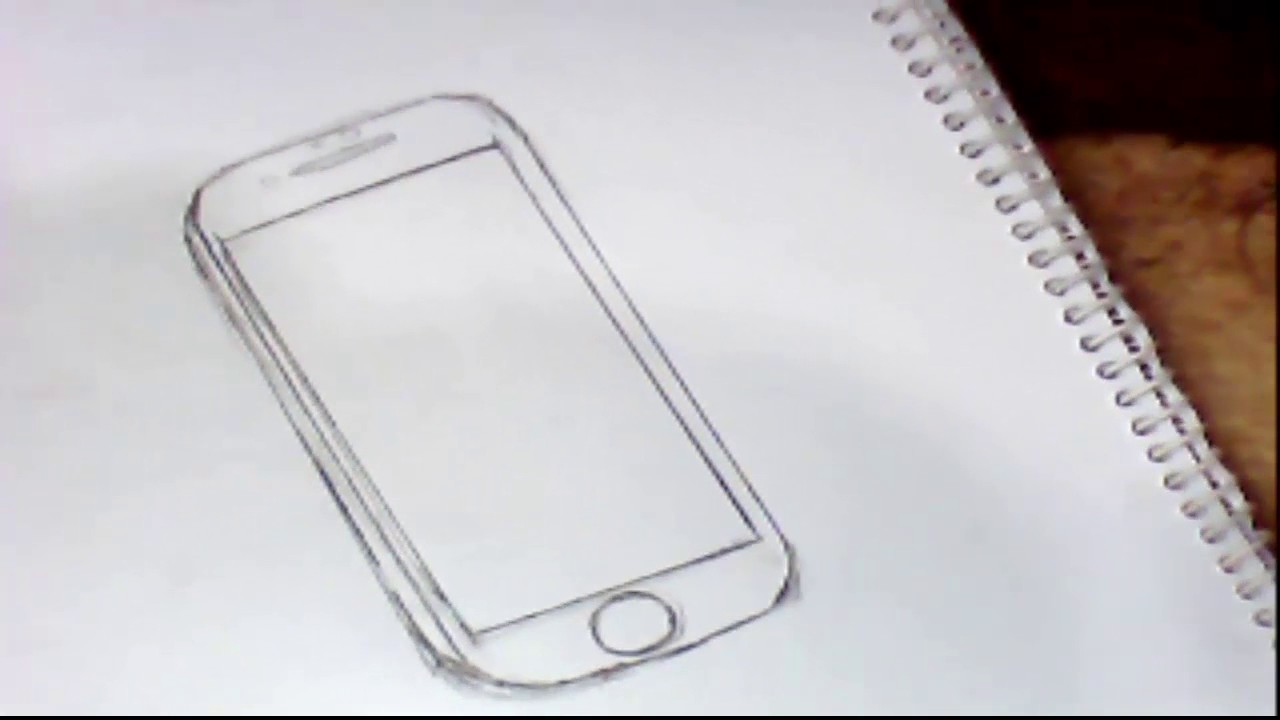 1280x720 how to draw a mobile phone cute black color iphone step - Mobile Drawing
