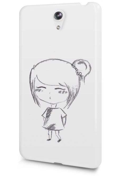 500x667 cute girl sketch art drawing case cover design for letv phone - Mobile Drawing