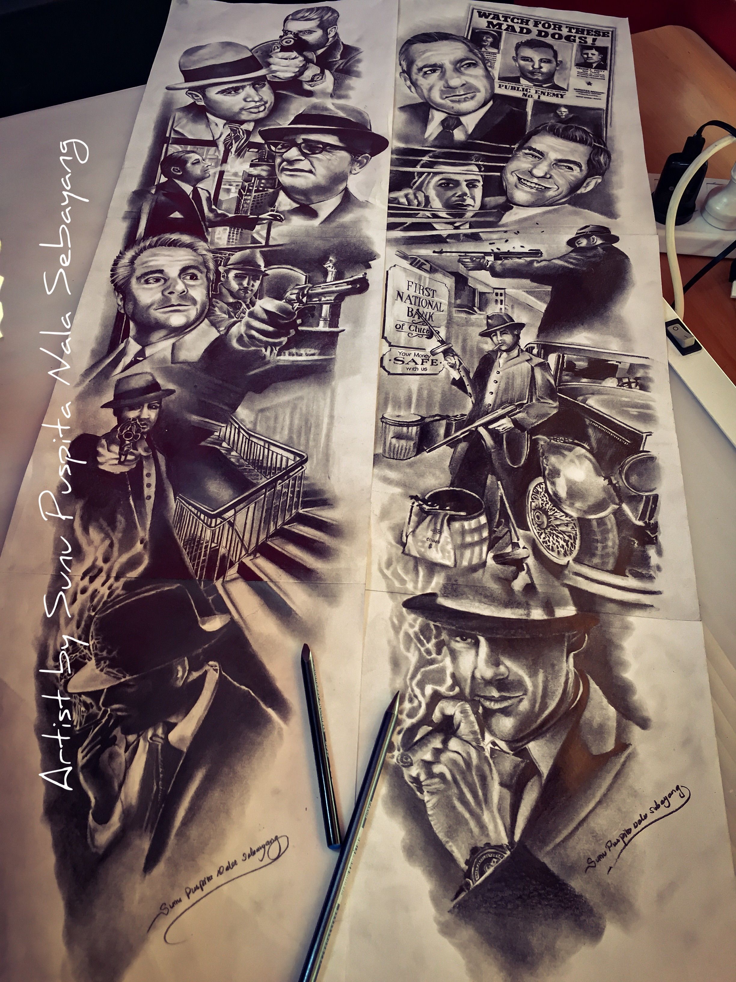 2448x3264 my artwork drawing mobsters history mobster drawings - Mobster Drawing