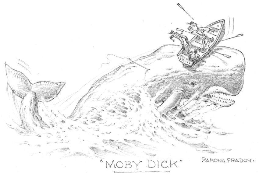 850x575 hey oscar wilde! it's clobberin' time!!! ramona fradon moby dick - Moby Dick Drawing