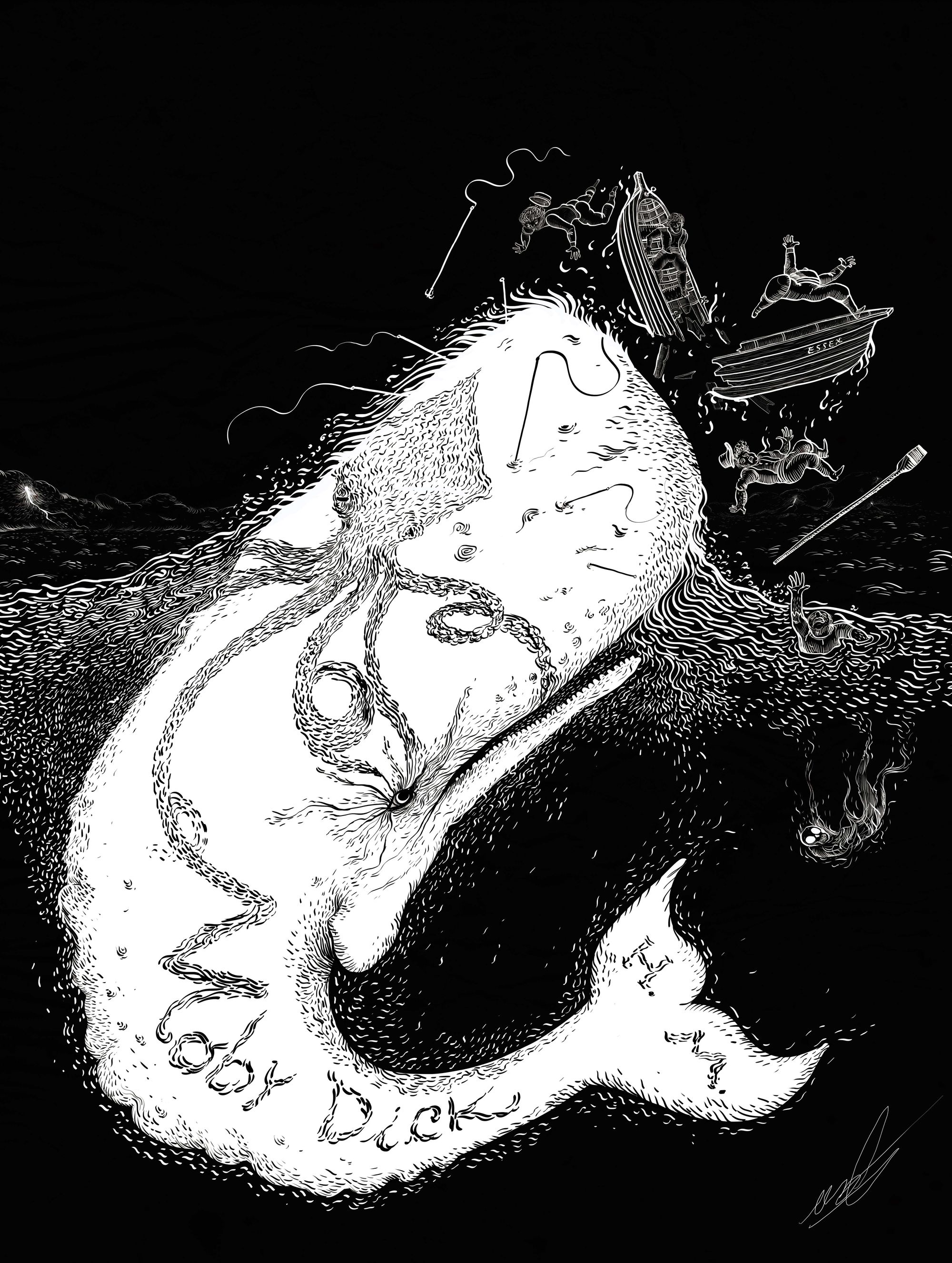 2000x2653 moby dick amazon - Moby Dick Drawing