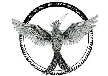 375x265 Mockingjay Drawing - Mockingjay Drawing