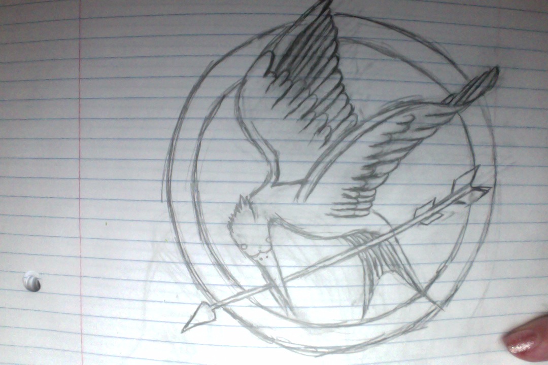 1080x720 i drew the mockingjay pin how'd i do hungergames - Mockingjay Pin Drawing
