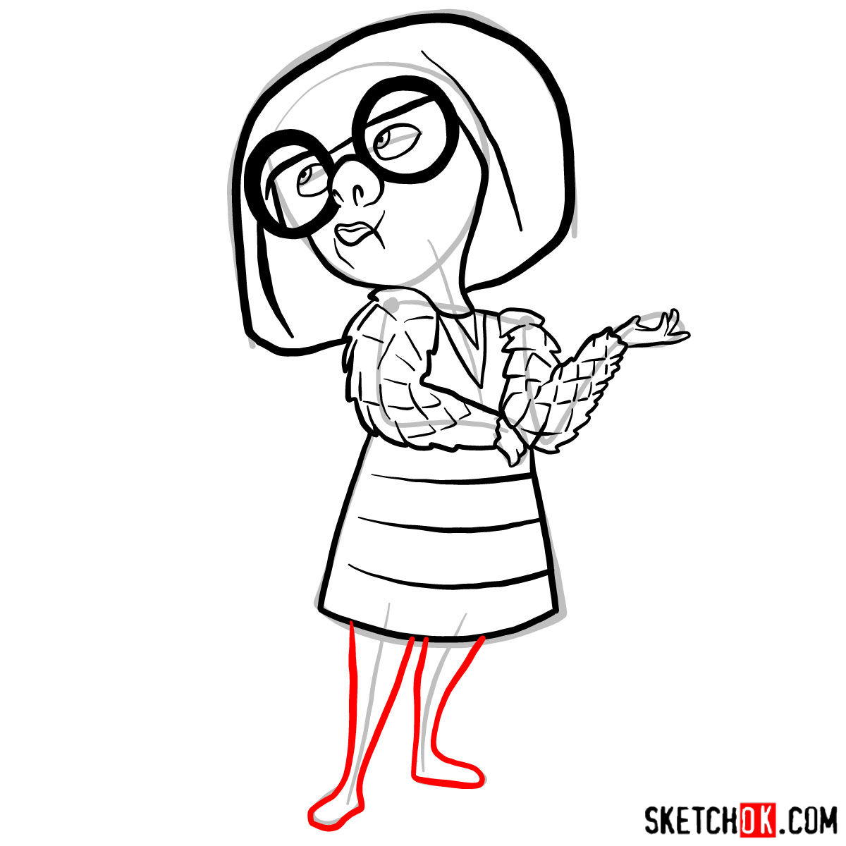 1200x1200 how to draw edna mode from the incredibles - Mode Drawing