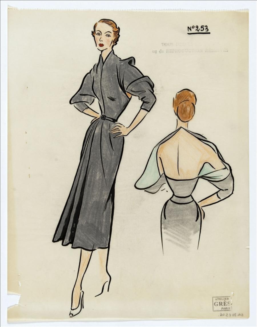 900x1145 drawing, maison palais galliera de la mode de la - Mode Drawing