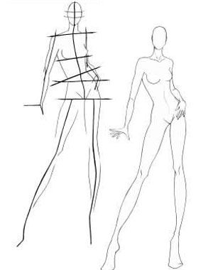 300x380 how to draw a model for fashion designs for london craft ideas - Model Body Drawing