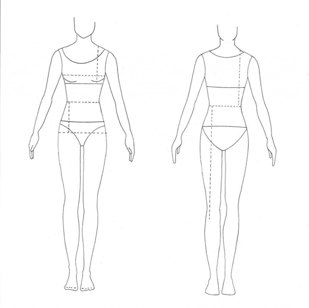 1024x1020 Fashion Drawing Template - Model Drawing Templates